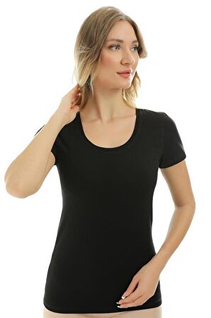 Almila Kısa Kollu U Yaka Slim Fit Kadın Body T-Shirt 2038