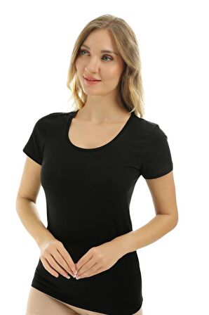 Almila Kısa Kollu U Yaka Slim Fit Kadın Body T-Shirt 2038