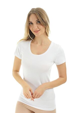 Almila Kısa Kollu U Yaka Slim Fit Kadın Body T-Shirt 2038