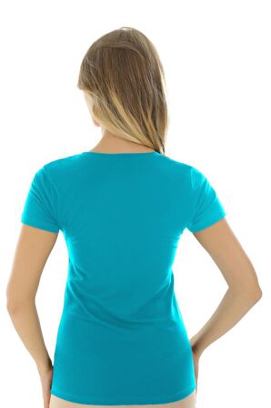 Almila Kısa Kollu U Yaka Slim Fit Kadın Body T-Shirt 2038