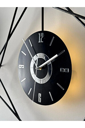 LED'li Ferrero Negro Exclusive Dekor - ( Pilli Led Sistemi ) Metal (mobilya) Duvar Saati