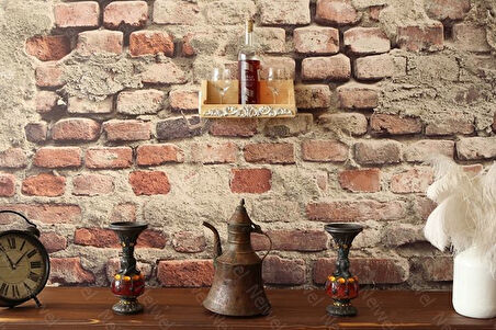 Neiwel Vintage Tuen Naturel Ahşap Bar Raf
