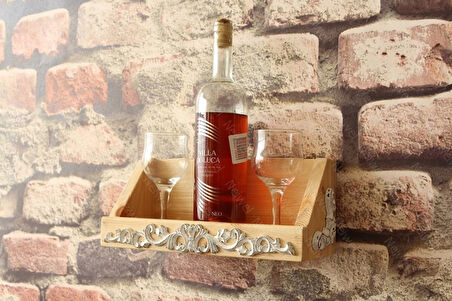 Neiwel Vintage Tuen Naturel Ahşap Bar Raf