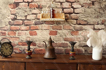 Neiwel Vintage Vien Naturel Ahşap Bar Raf