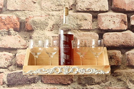 Neiwel Vintage Vien Naturel Ahşap Bar Raf