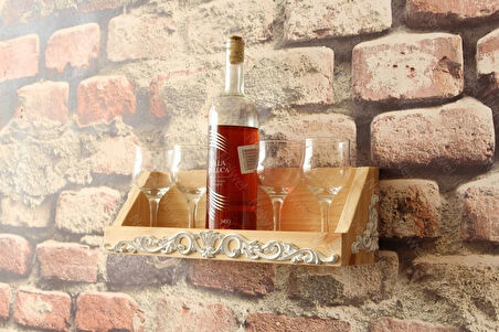 Neiwel Vintage Vien Naturel Ahşap Bar Raf