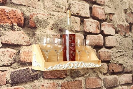 Neiwel Vintage Vien Naturel Ahşap Bar Raf