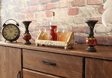 Neiwel Vintage Pai Naturel Ahşap Bar Raf
