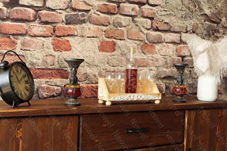 Neiwel Vintage Pai Naturel Ahşap Bar Raf