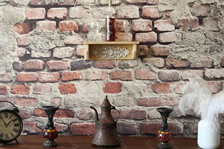 Neiwel Vintage Elsa Naturel Ahşap Bar Raf