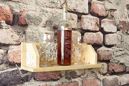 Neiwel Vintage Elsa Mina Naturel Ahşap Bar Raf