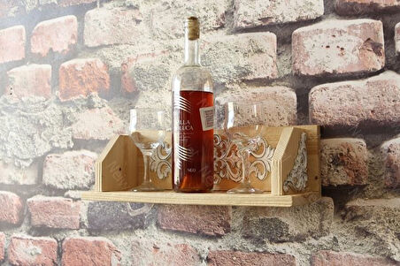 Neiwel Vintage Elsa Mina Naturel Ahşap Bar Raf