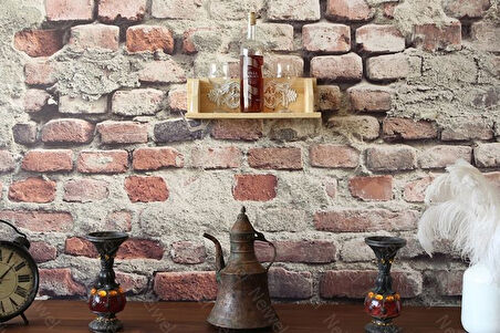 Neiwel Vintage Elsa Mina Naturel Ahşap Bar Raf