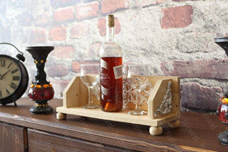Neiwel Vintage Senna Naturel Ahşap Bar Raf