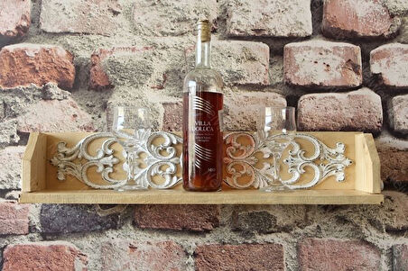 Neiwel Vintage Doa Wel Naturel Ahşap Bar Raf