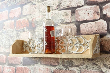 Neiwel Vintage Doa Wel Naturel Ahşap Bar Raf
