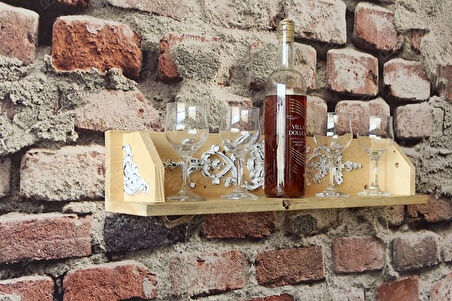 Neiwel Vintage Duen Nio Naturel Ahşap Bar Raf