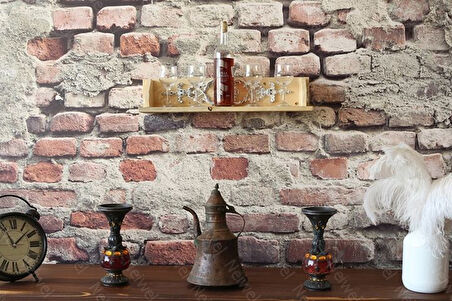 Neiwel Vintage Duen Nio Naturel Ahşap Bar Raf