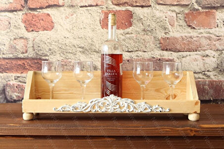 Neiwel Vintage Roha Naturel Ahşap Bar Raf