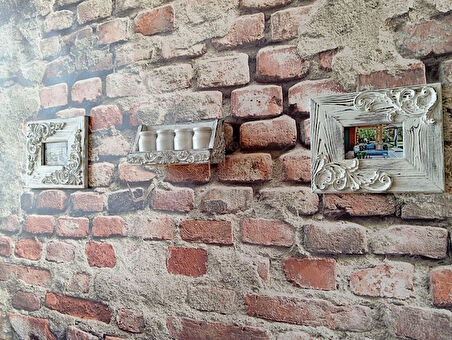 Neiwel Vintage Nuel Eskitme Beyaz Ahşap Raf