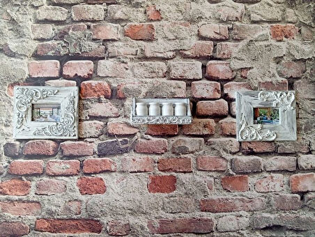 Neiwel Vintage Nuel Eskitme Beyaz Ahşap Raf