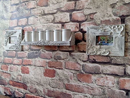 Neiwel Vintage Meira Eskitme Beyaz Ahşap Raf