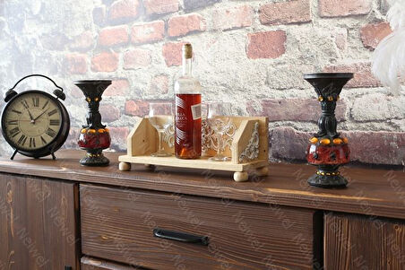 Neiwel Vintage Senna Naturel Ahşap Bar Raf