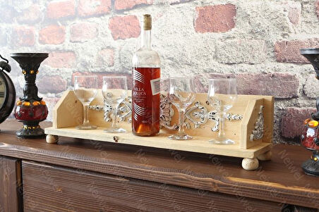 Neiwel Vintage Suen Naturel Ahşap Bar Raf