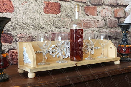 Neiwel Vintage Suen Naturel Ahşap Bar Raf