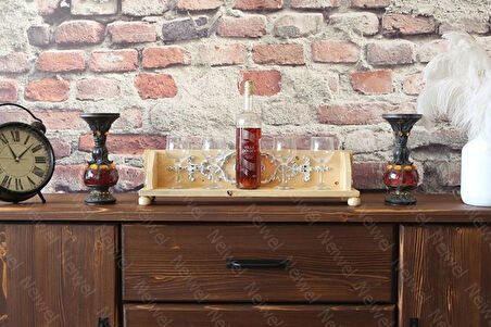 Neiwel Vintage Suen Naturel Ahşap Bar Raf