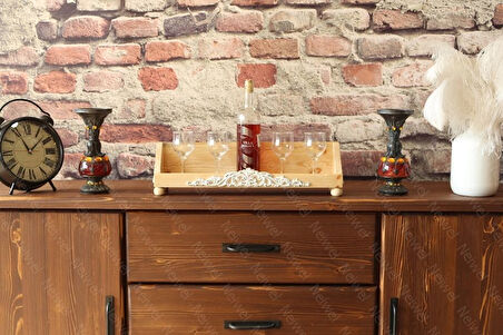 Neiwel Vintage Roha Naturel Ahşap Bar Raf