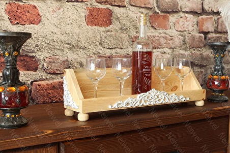 Neiwel Vintage Roha Naturel Ahşap Bar Raf