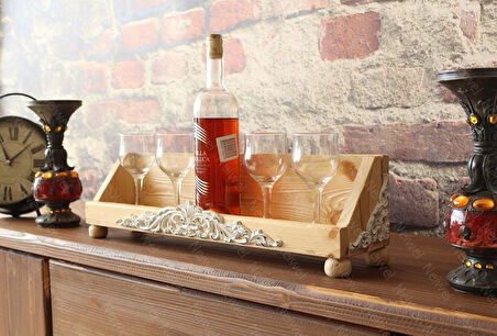 Neiwel Vintage Roha Naturel Ahşap Bar Raf