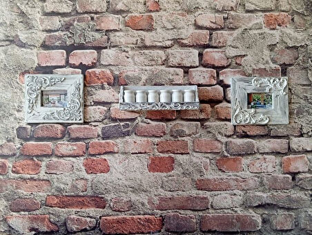 Neiwel Vintage Sean Eskitme Beyaz Ahşap Raf