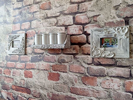 Neiwel Vintage Vien Eskitme Beyaz Ahşap Raf