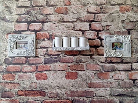 Neiwel Vintage Vien Eskitme Beyaz Ahşap Raf