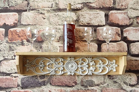 Neiwel Vintage Doa Naturel Ahşap Bar Raf
