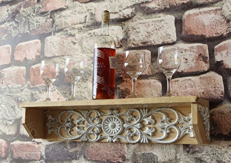 Neiwel Vintage Doa Naturel Ahşap Bar Raf