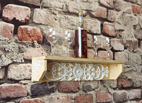 Neiwel Vintage Doa Naturel Ahşap Bar Raf