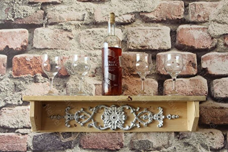 Neiwel Vintage Duen Naturel Ahşap Bar Raf