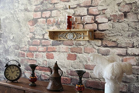 Neiwel Vintage Duen Naturel Ahşap Bar Raf