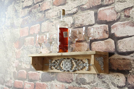Neiwel Vintage Duen Naturel Ahşap Bar Raf