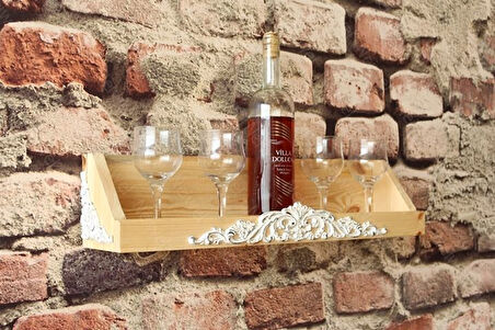Neiwel Vintage Meira Naturel Ahşap Bar Raf