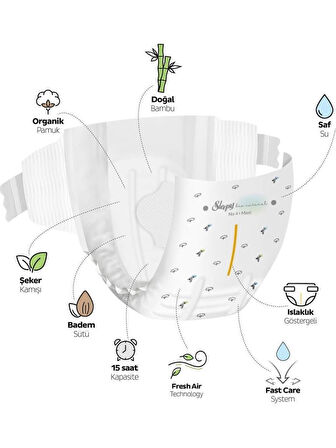 Nessiworld Sleepy Bio Natural Bebek Bezi Gross Paket 7 Beden 20-30 Kg 100 Adet