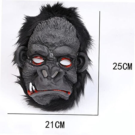 NessiWorld Lateks Goril Maskesi Maymun Maskesi Et Maskesi Orangutan Siyah Saçlı 4 No