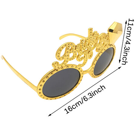 NessiWorld Altın Renk Bride To Be Yazılı Gelin Gözlüğü 15x10 cm