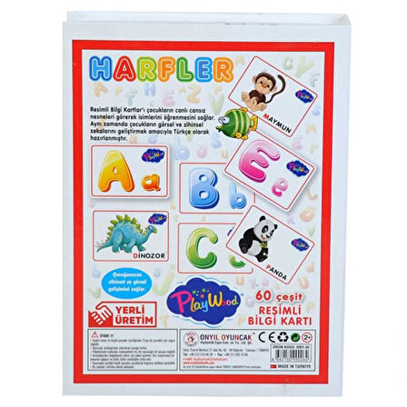 Nessiworld Playwood Eğitici Resimli Bilgi Kartı Harfler