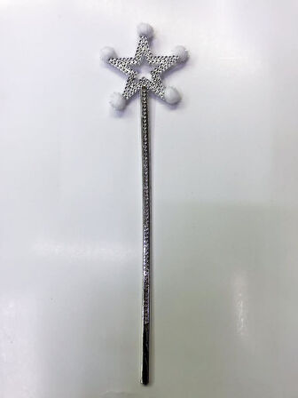 NessiWorld Yıldız Peri Asası Sihirli Değnek Beyaz Ponponlu