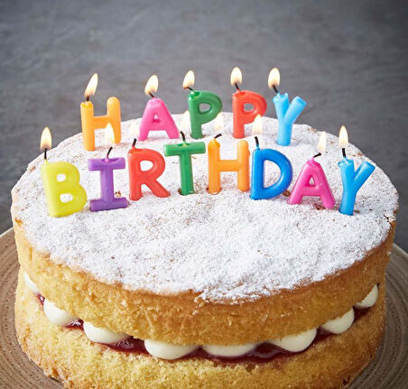 Nessiworld Happy Birthday Yazılabilen Rengarenk Doğum Günü Mumu