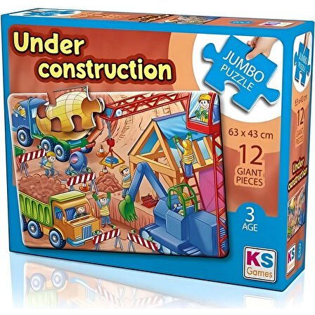 NessiWorld KS Games Under Construction Jumbo 12 Parça Puzzle